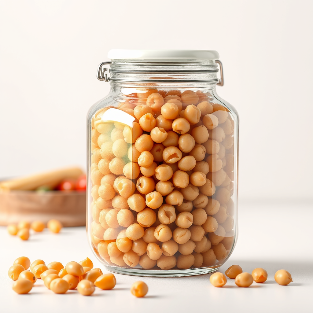 Bote hermético de cristal para conservar garbanzos cocidos